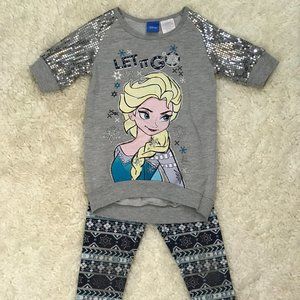 Disney Frozen Elsa Top & Leggings 2 Piece Set 4/5